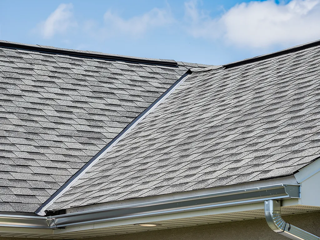 Well-maintained residential shingle roof exterior close-up